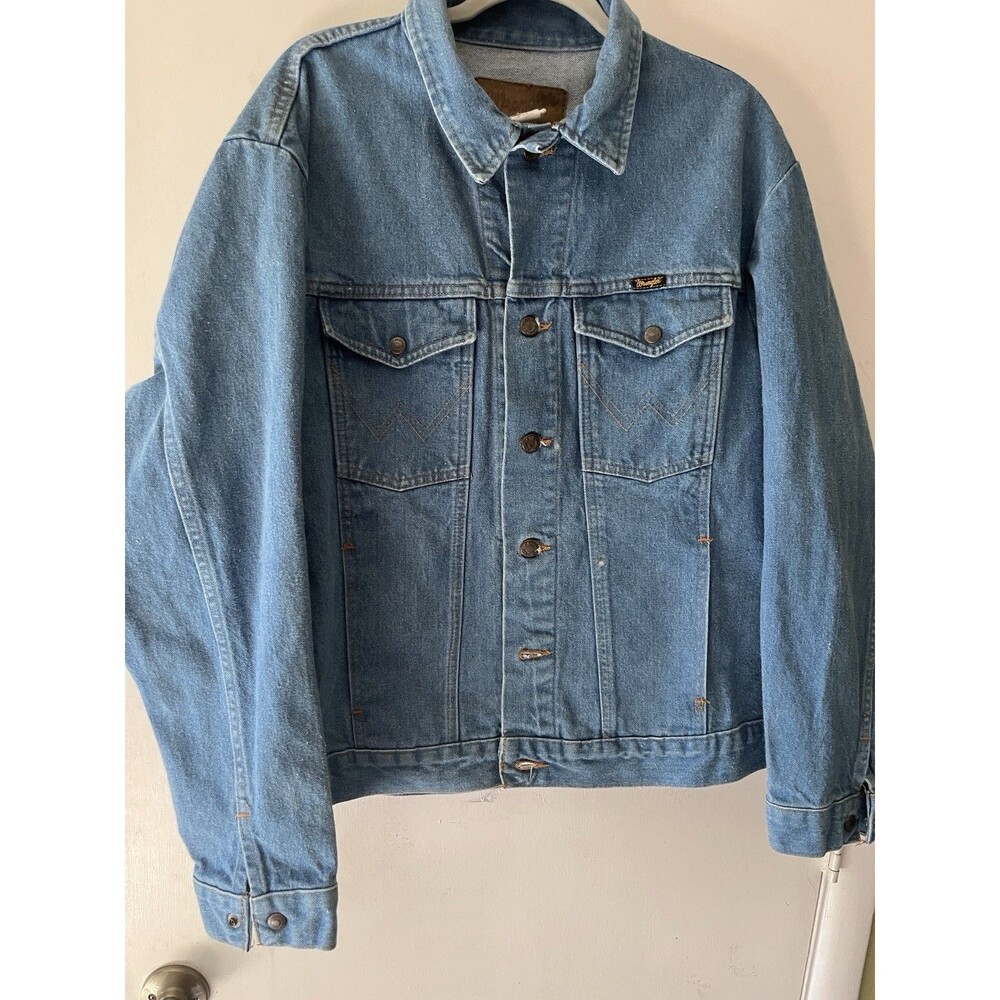 Vintage 1970s/80's Wrangler Denim Trucker Button Front Western Jacket USA Made